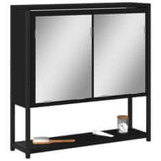 Petromila vidaXL Kúpeľňová skrinka so zrkadlom čierna 60x16x60cm kompozit. drevo