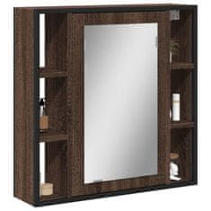 shumee Kúpeľňová skrinka so zrkadlom hnedý dub 60x16x60cm komp. drevo