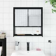 Petromila vidaXL Kúpeľňová skrinka so zrkadlom čierna 60x16x60cm kompozit. drevo