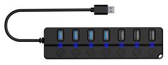 Connect IT Mighty Switch 2 USB-A hub, (4xUSB-A 3.0, 3xUSB-A 2.0), externý, čierny (CHU-5410-BK)