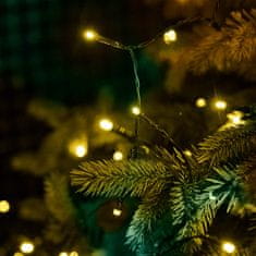 WOWO Vianočná Svetelná Reťaz 20m, 200LED Teplá - Solárne LED Osvetlenie Stromčeka