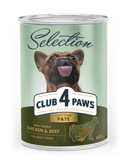 Club4Paws Premium  Mokré krmivo pre psov - Kuracia a hovädzia paštéta 10x400g