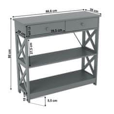 KONDELA Konzolový stolík šedá LOMIR