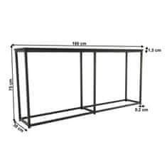 KONDELA Konzolový stolík v industriálnom štýle tmavo šedá, grafit, čierna BUSTA