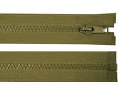 Kostený zips No 5 dĺžka 55 cm bundový - zelená khaki tmavá