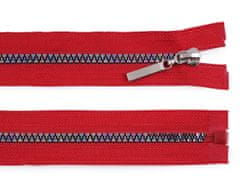 Dúhový kostený zips No 5 dĺžka 50 cm - červená