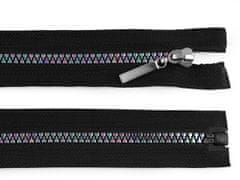 Dúhový kostený zips No 5 dĺžka 70 cm - čierna