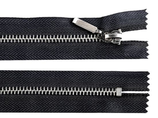 Kovový zips No 5 dĺžka 16 cm (jeansový) - čierna