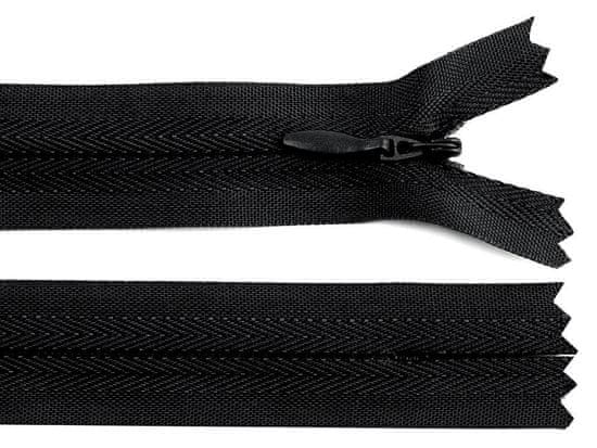 Špirálový zips skrytý No 3 dĺžka 45 cm - čierna