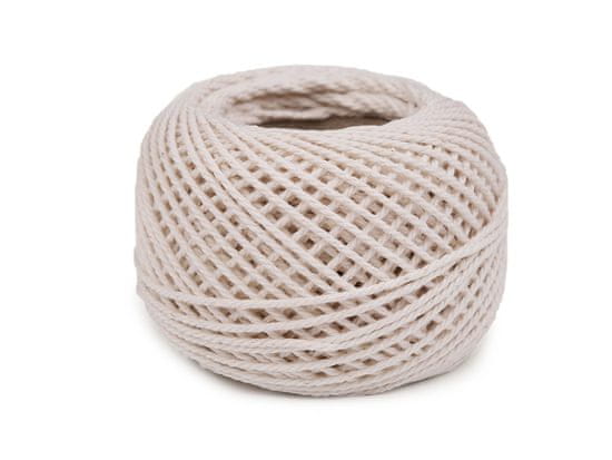 Bavlnená priadza macrame / háčkovacia 40 g rozčesávacia - (17) režná svetlá