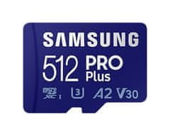 SAMSUNG PRO Plus MicroSDXC + SD Adaptér / CL10 UHS-I U3 / A2 / V30