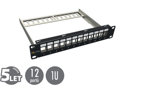 Solarix 10" Patch pán. 12port neosadený 1U