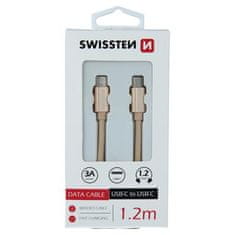 SWISSTEN USB-C/USB-C 1.2m, zlatý