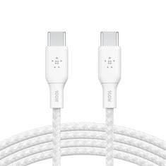 Belkin BOOST CHARGE USB-C na USB-C kábel 100W, 2m, biely - odolný