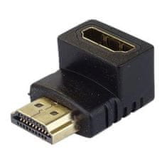 PremiumCord Adapter HDMI M/F zahnutý do pravého uhla 90°, pozlátená