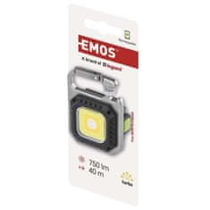 EMOS Nabíjacia mini LED baterka - prívesok na kľúče, 750 lm, 10 ks, display box