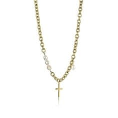 Marc Malone Originálny pozlátený náhrdelník s krížikom Teagan Gold Necklace MCN23101G