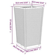 Vidaxl Záhradné kvetináče 4 ks hnedé 32,5x32,5x57 cm PP