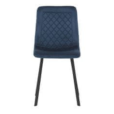 Autronic - Židle jídelní, modrý samet, kov černý mat - DCL-973 BLUE4