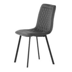 Autronic - Židle jídelní, šedý samet, kov černý mat - DCL-973 GREY4
