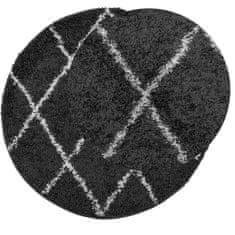 Petromila vidaXL Shaggy koberec PAMPLONA, vysoký vlas, čierno krémový Ø 280 cm