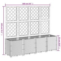 Petromila vidaXL Záhradný kvetináč s mriežkou biely 160x40x140 cm PP