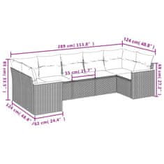Vidaxl 7-dielna záhradná sedacia súprava a vankúše béžová polyratan