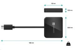 Connect IT USB-C húb, 3v1 (USB-C, USB-A, HDMI), externý, ČIERNY