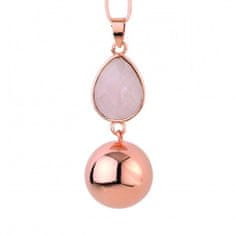 Babylonia Tehotenská rolnička FANTASY Rose gold faceted pink drop