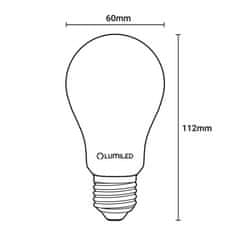 LUMILED 6x LED žiarovka E27 A60 6W = 50W 660lm 2200K Teplá biela 360° Filament SMOKY