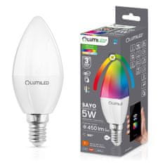 LUMILED Żarówka LED E14 B35 ŚWIECZKA 5W = 40W 450lm RGB Ściemnialna CCT Inteligentna TUYA WiFi SMART SAYO LUMILED