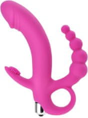 XSARA Vibrátor g-spot se stimulátorem klitorisu a anální sonodu pro trojitou stimulaci - 78501378