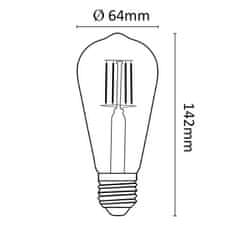 Asalite ASAL0286 LED žiarovka E27 7W filament ST64 retro banka 2000K