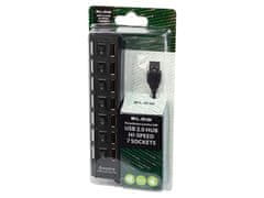 Blow USB HUB 7xUSB 2.0 aktívny rozbočovač