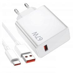 Xiaomi Rýchlonabíjačka MDY-14-EW vrátane dátového kábla USB-C 67W biela