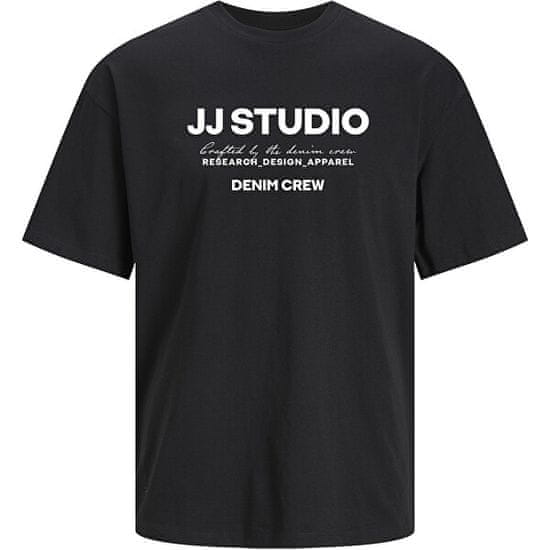 Jack&Jones Pánske tričko JJGALE Relaxed Fit 12247782 Black