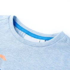Vidaxl Detské tričko jemne modré melanž 92