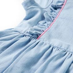 Vidaxl Detské šaty s volánmi jemné modré 140