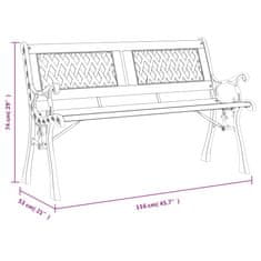 Petromila vidaXL Záhradná lavica 116 cm masívna jedľa a oceľ