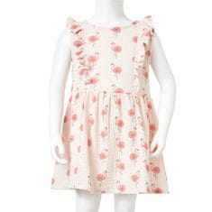 Vidaxl Detské šaty s volánmi jemné ružové 104