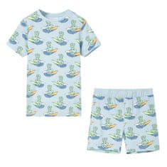Vidaxl Detské pyžamo s krátkymi rukávmi svetlomodré 104