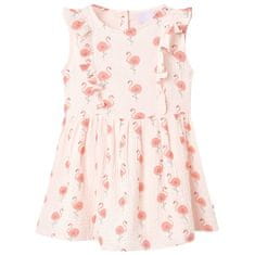 Vidaxl Detské šaty s volánmi jemné ružové 116