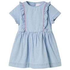 Vidaxl Detské šaty s volánmi jemné modré 92