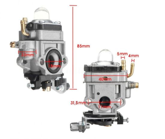 MAR-POL Náhradný karburátor do motorovej kosy, malý otvor 10mm, 19-38ccm M831152