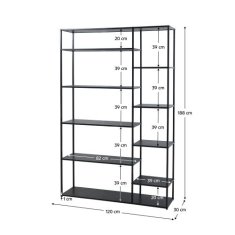 KONDELA Regál čierna BILOTE TYP 4