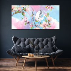 COLORAY.SK Obraz canvas Vetvy kvety zvieracie vták 140x70 cm