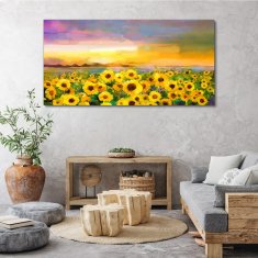 COLORAY.SK Obraz Canvas Západ slnka žlté kvety 140x70 cm
