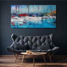 COLORAY.SK Obraz Canvas Prístavné lode modrá voda 140x70 cm