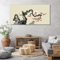 COLORAY.SK Obraz canvas Pobočka kvety vták 140x70 cm