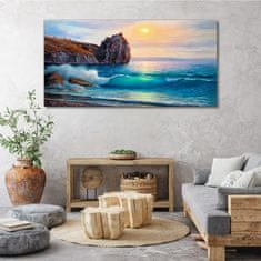 COLORAY.SK Obraz Canvas Maľovanie oceánu pobrežie 140x70 cm